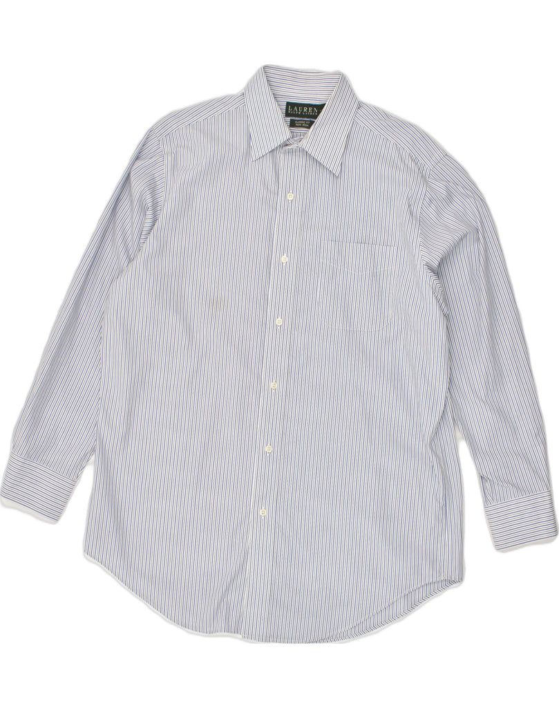 RALPH LAUREN Mens Classic Fit Shirt Size 16 Large Blue Striped Cotton | Vintage Ralph Lauren | Thrift | Second-Hand Ralph Lauren | Used Clothing | Messina Hembry 