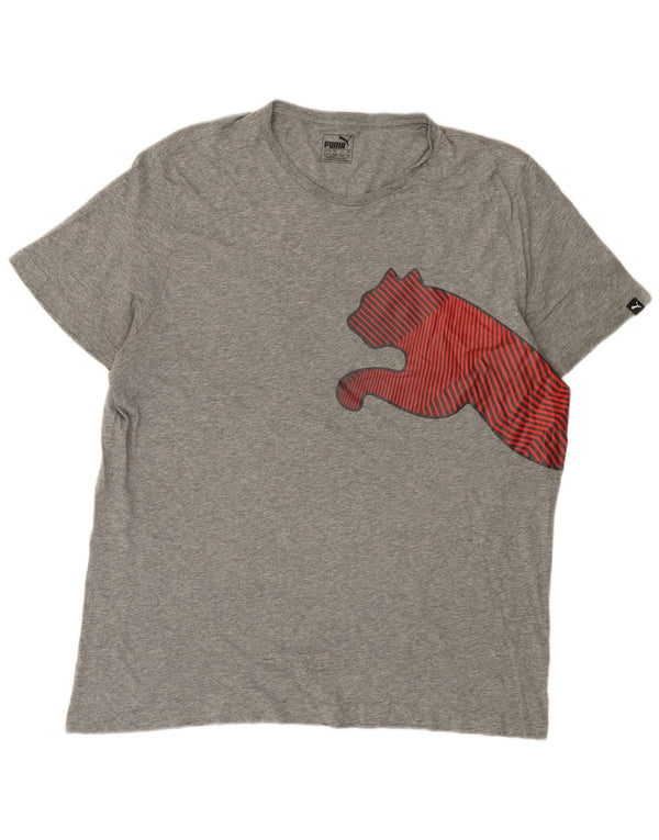 Puma Mens Graphic T-Shirt Top 2XL Grey Flecked