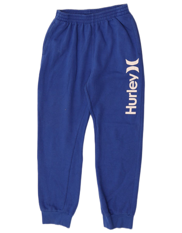 Hurley Boys Graphic Tracksuit Trousers Joggers 15-16 Years Blue Cotton
