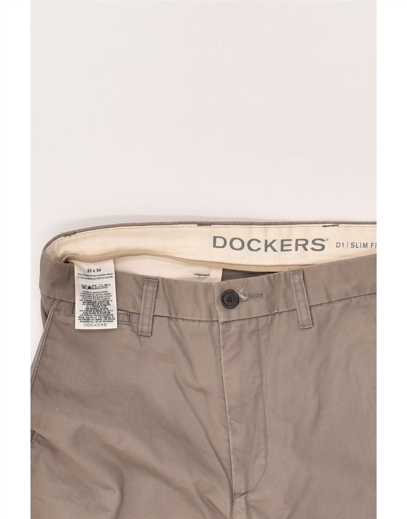 DOCKERS Mens Slim Fit Chino Trousers W33 L31 Grey Cotton | Vintage Dockers | Thrift | Second-Hand Dockers | Used Clothing | Messina Hembry 