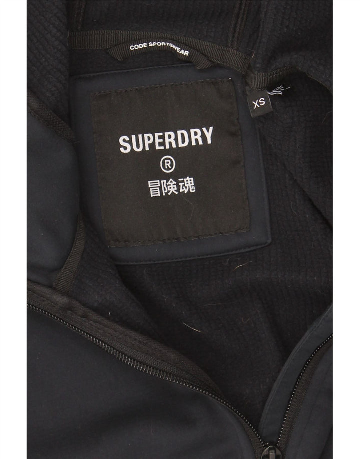SUPERDRY Mens Zip Hoodie Sweater XS Navy Blue Polyester Vintage Superdry and Second-Hand Superdry from Messina Hembry 