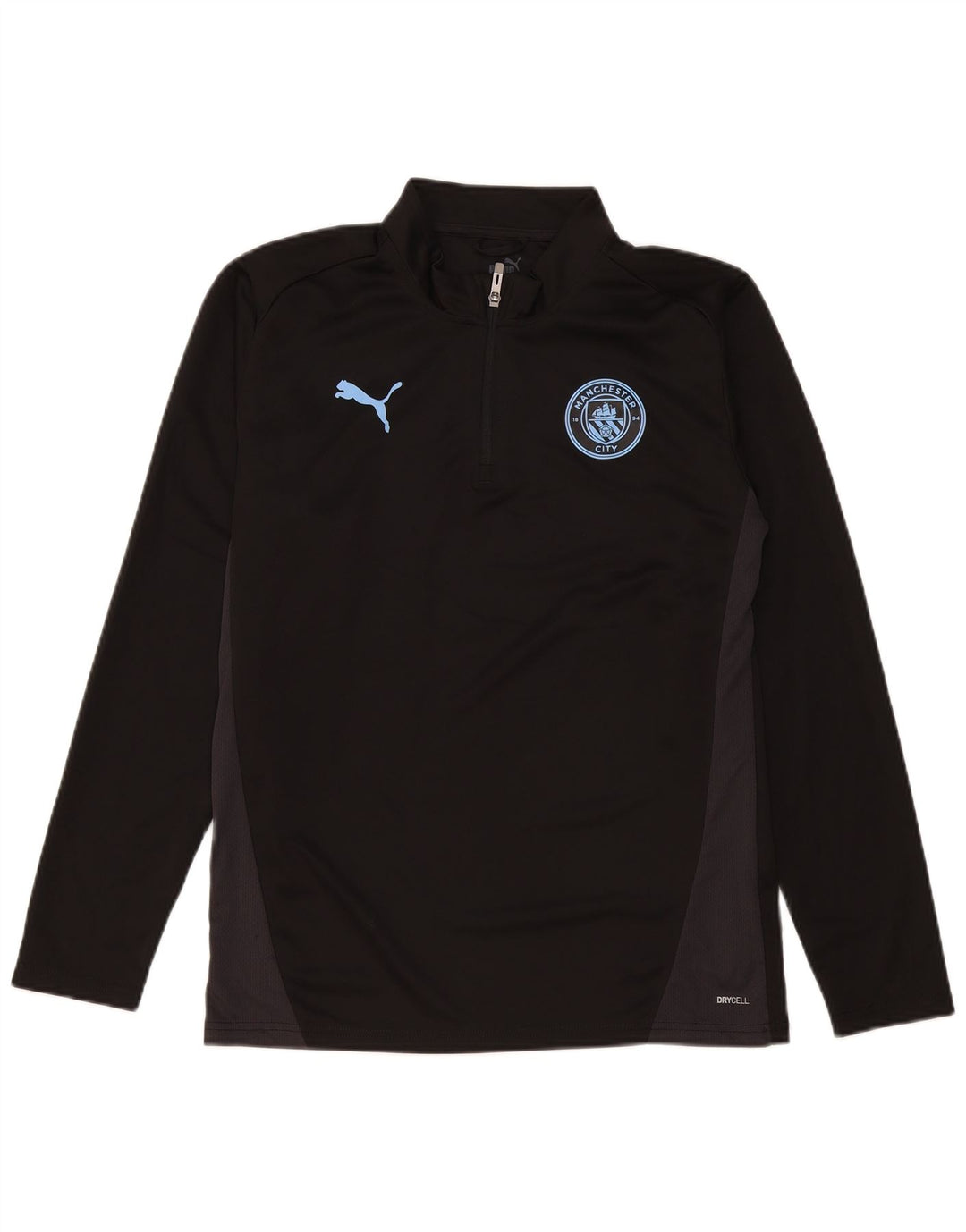 Puma Mens Manchester City Pullover Tracksuit Top Medium Black Colourblock