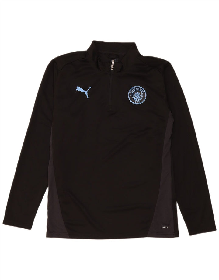 Puma Mens Manchester City Pullover Tracksuit Top Medium Black Colourblock