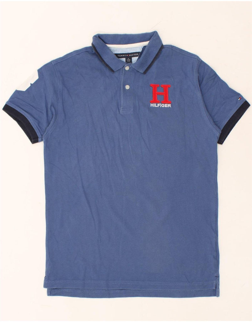 TOMMY HILFIGER Boys Polo Shirt 11-12 Years XL Navy Blue Cotton | Vintage Tommy Hilfiger | Thrift | Second-Hand Tommy Hilfiger | Used Clothing | Messina Hembry 