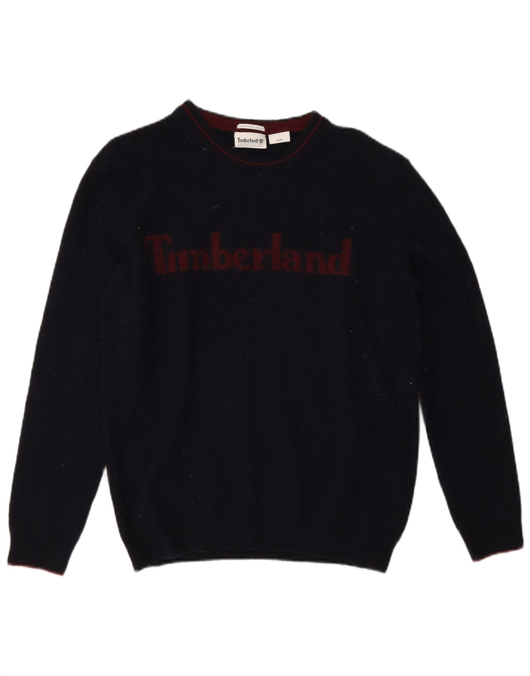 Timberland Womens Graphic Crew Neck Jumper Sweater UK 14 Medium Navy Blue