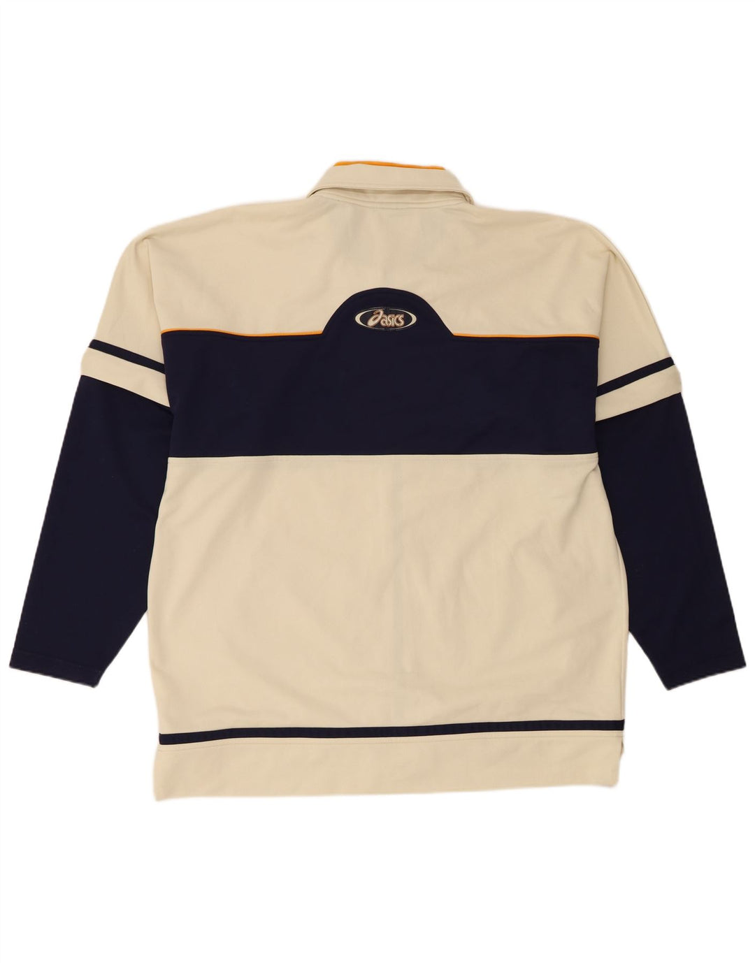 ASICS Mens Tracksuit Top Jacket XL White Colourblock Polyester