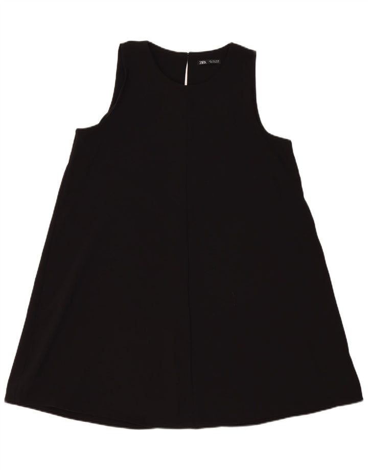 Zara Womens Sleeveless Tent Dress UK 16 Large Black Polyester