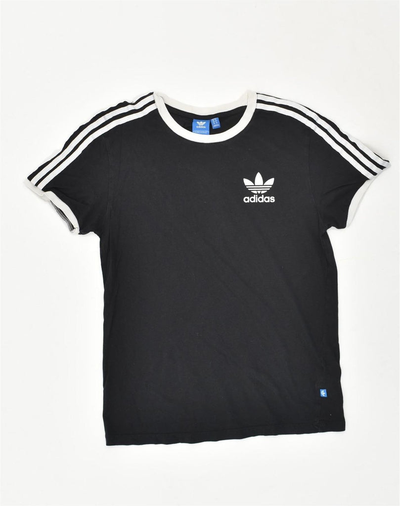 ADIDAS Womens T-Shirt Top UK 6 XS  Black Cotton | Vintage Adidas | Thrift | Second-Hand Adidas | Used Clothing | Messina Hembry 