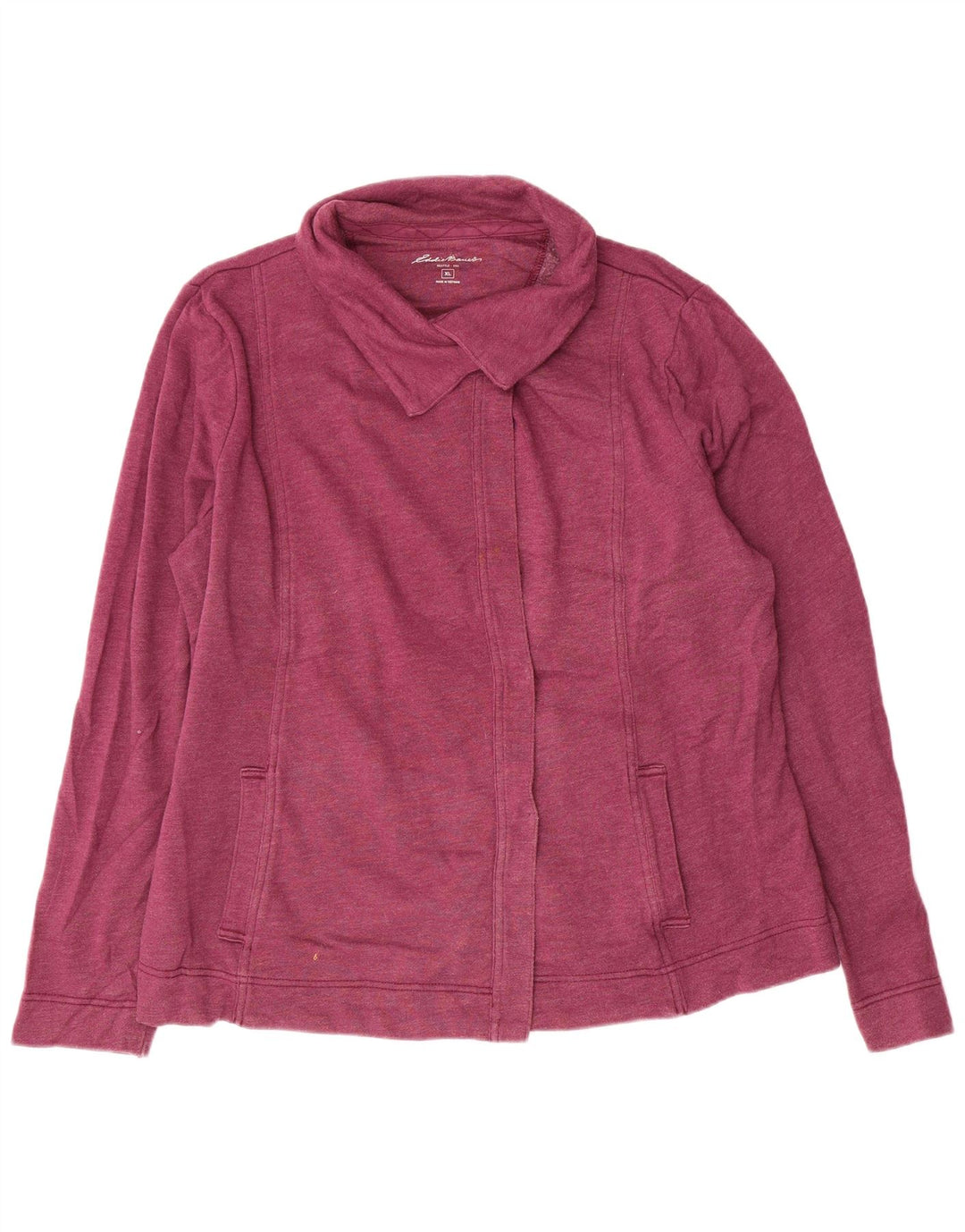 EDDIE BAUER Womens Oversized Tracksuit Top Jacket UK 18 XL Pink Cotton