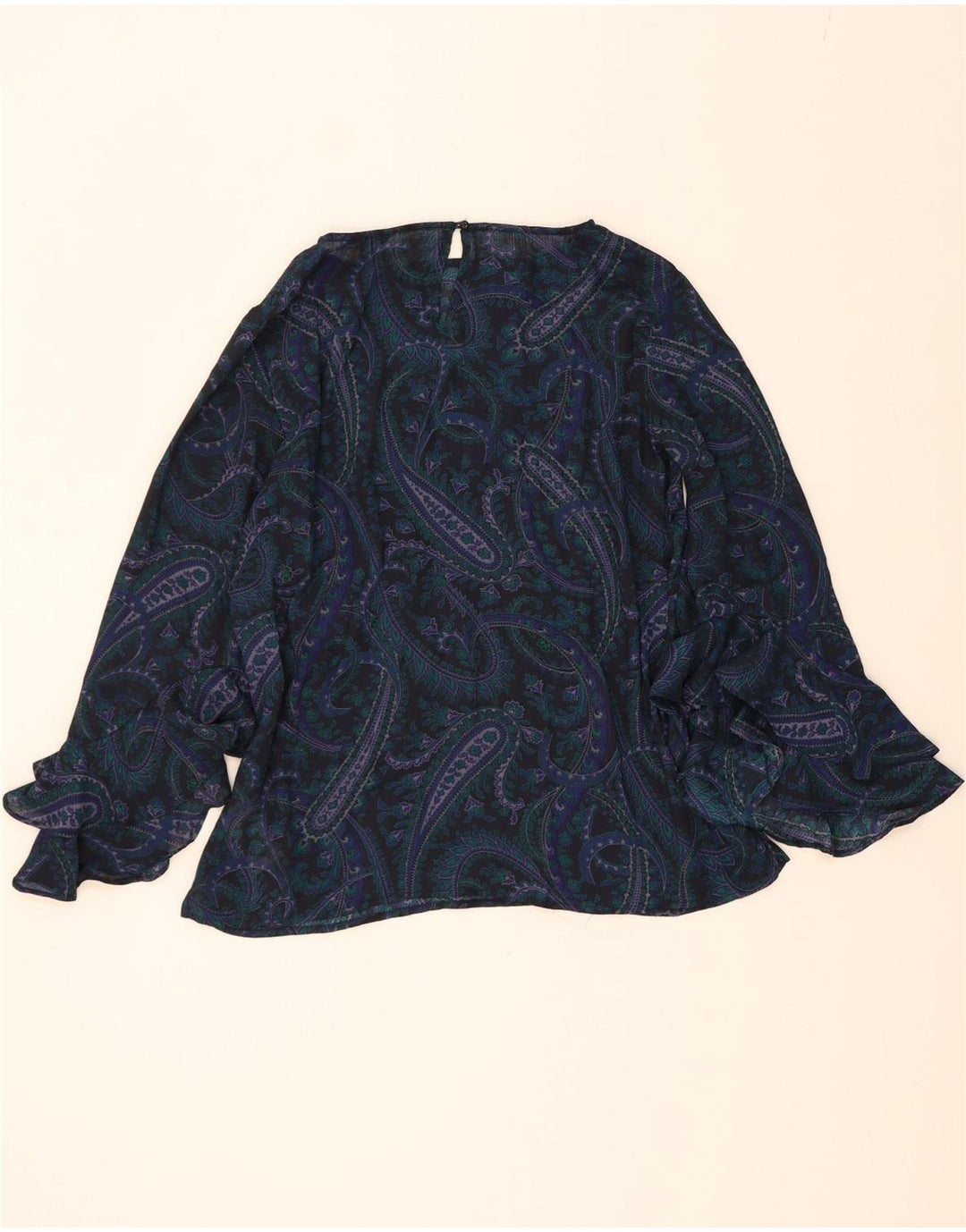 CHAPS Womens Long Sleeve Blouse Top UK 16 Large Black Paisley Polyester Vintage Chaps and Second-Hand Chaps from Messina Hembry 