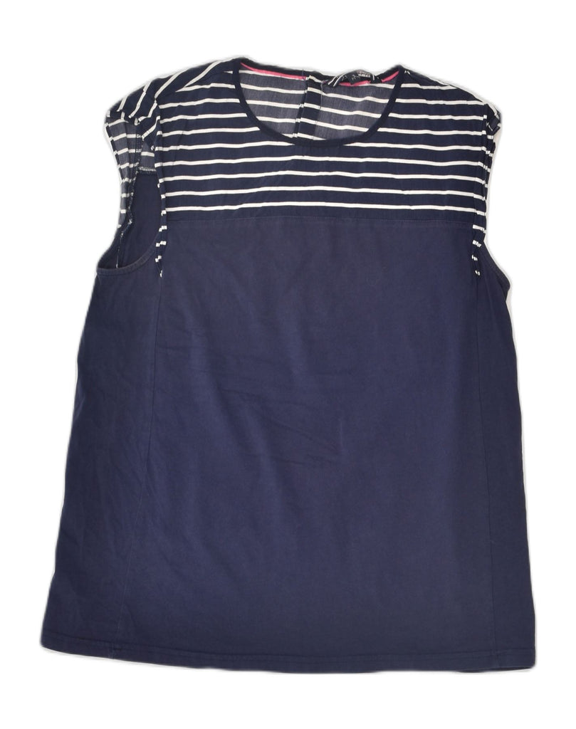 TOMMY HILFIGER Womens Sleeveless Blouse Top UK 12 Medium Navy Blue Striped | Vintage Tommy Hilfiger | Thrift | Second-Hand Tommy Hilfiger | Used Clothing | Messina Hembry 