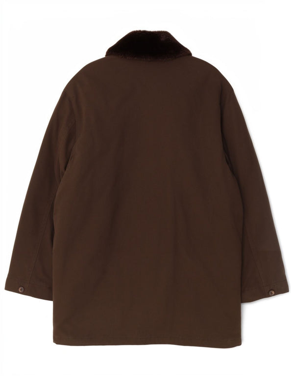 Blu Nauta Womens Overcoat UK 40 Large Brown Cotton