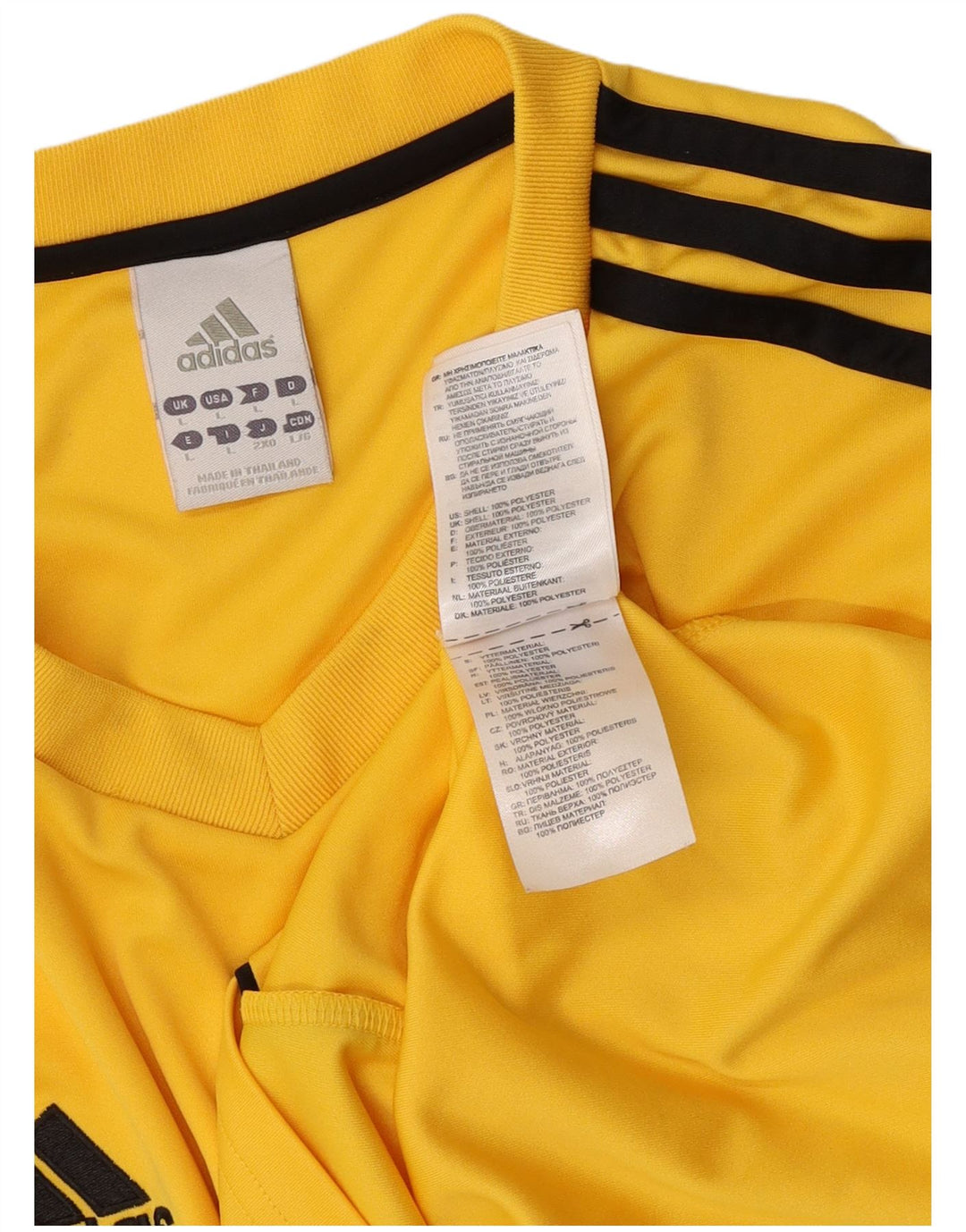 Adidas Mens Climalite T-Shirt Top Large Yellow Polyester