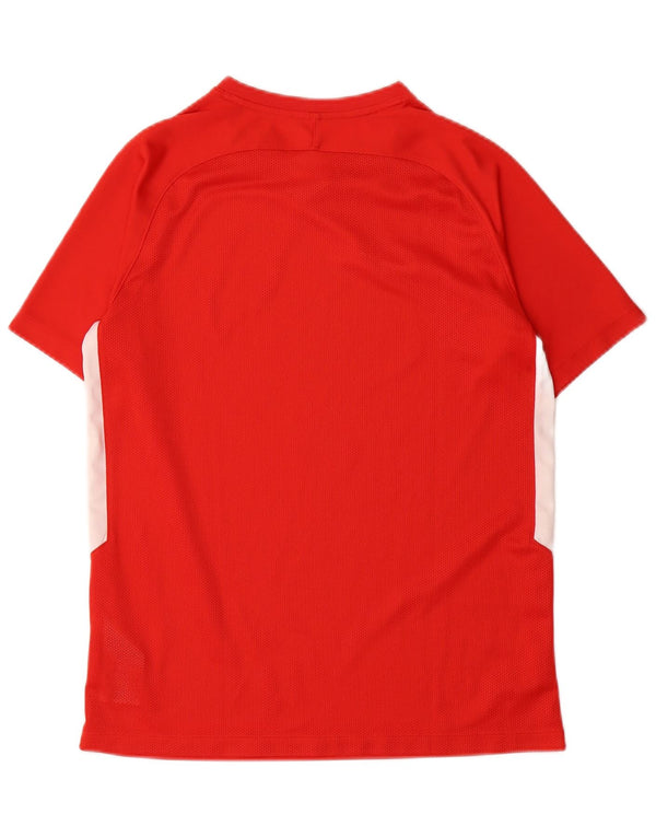 Nike Boys Dri Fit T-Shirt Top 13-14 Years XL Red Colourblock Polyester