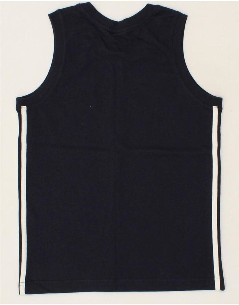 ADIDAS Boys Vest Top 11-12 Years Navy Blue Cotton Vintage Adidas and Second-Hand Adidas from Messina Hembry 