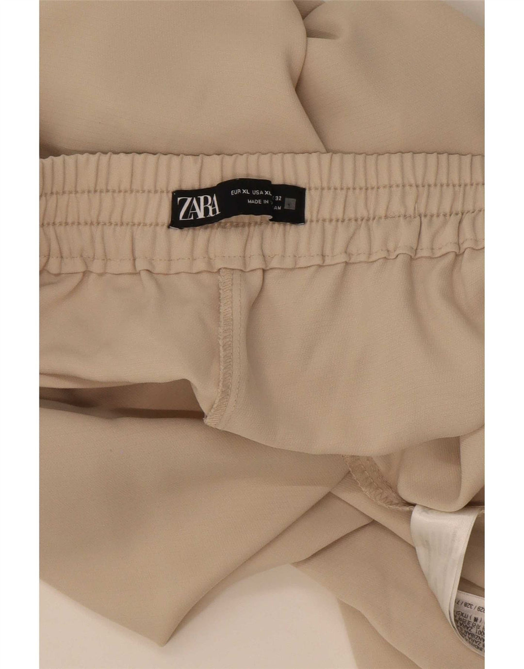 Zara Womens Cropped Trousers XL W34 L26 Beige Polyester