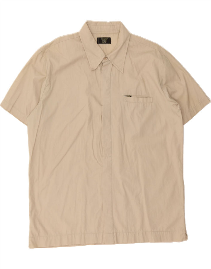 LEE Mens Short Sleeve Shirt 2XL Beige Cotton Vintage Lee and Second-Hand Lee from Messina Hembry 