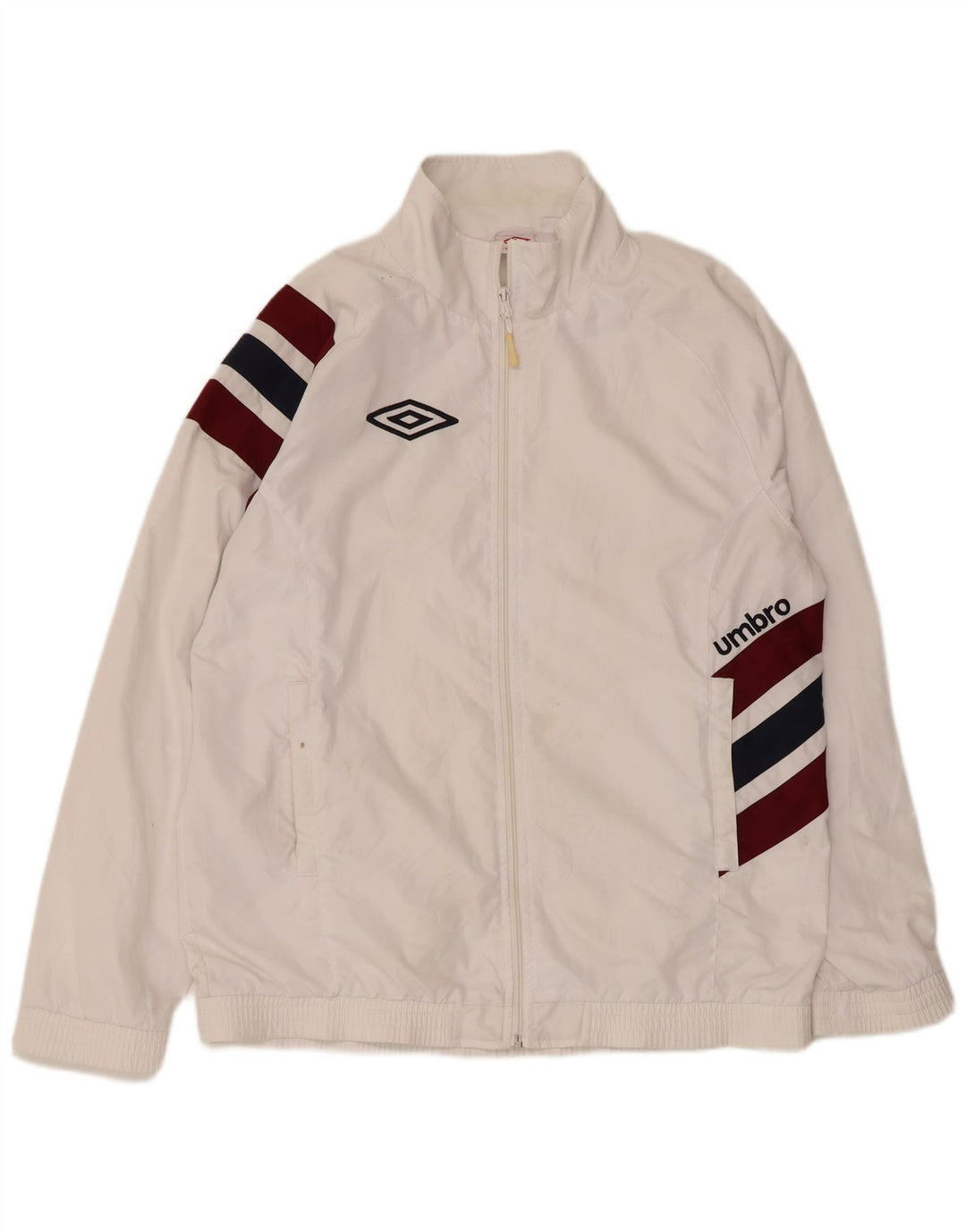 Umbro Mens Tracksuit Top Jacket XL White Colourblock Polyester Sports