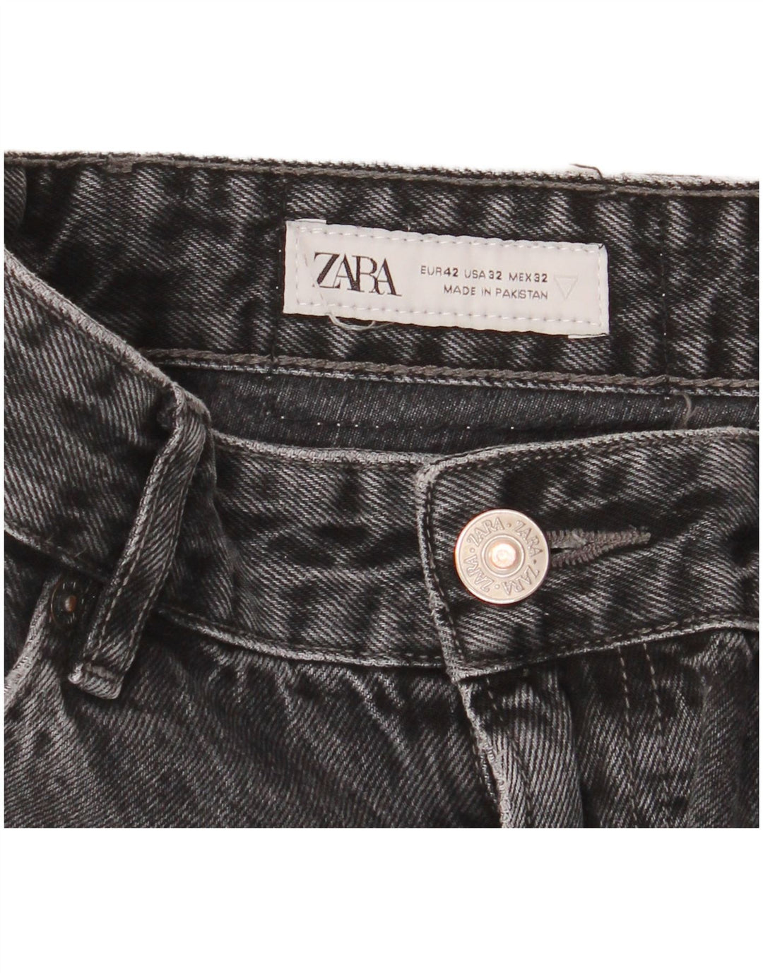 Zara Womens High Waist Jeans EU 42 Large W32 L30 Grey