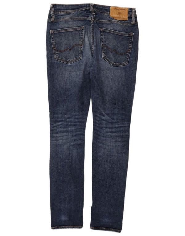 Jack & Jones Womens Liam Distressed Skinny Jeans W30 L30 Blue Cotton