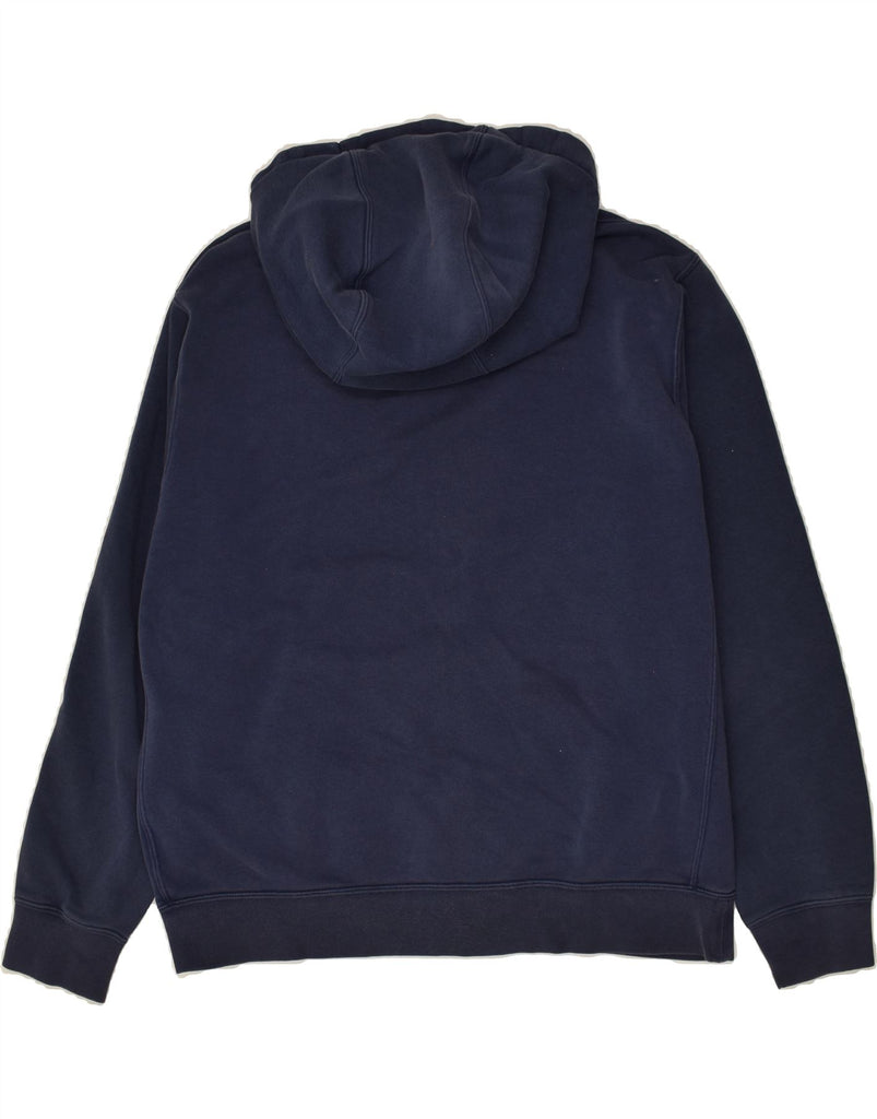 NIKE Womens Zip Hoodie Sweater UK 16 Large Navy Blue Cotton | Vintage Nike | Thrift | Second-Hand Nike | Used Clothing | Messina Hembry 
