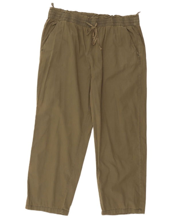 Marks & Spencer Womens Straight Chino Trousers UK 18 XL W36 L26 Khaki