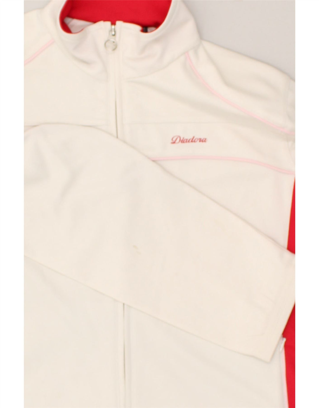 DIADORA Womens Tracksuit Top Jacket UK 14 Large White Colourblock | Vintage Diadora | Thrift | Second-Hand Diadora | Used Clothing | Messina Hembry 
