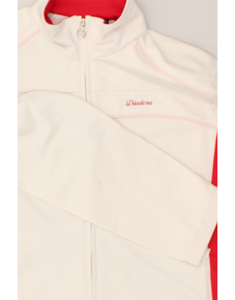 DIADORA Womens Tracksuit Top Jacket UK 14 Large White Colourblock | Vintage Diadora | Thrift | Second-Hand Diadora | Used Clothing | Messina Hembry 