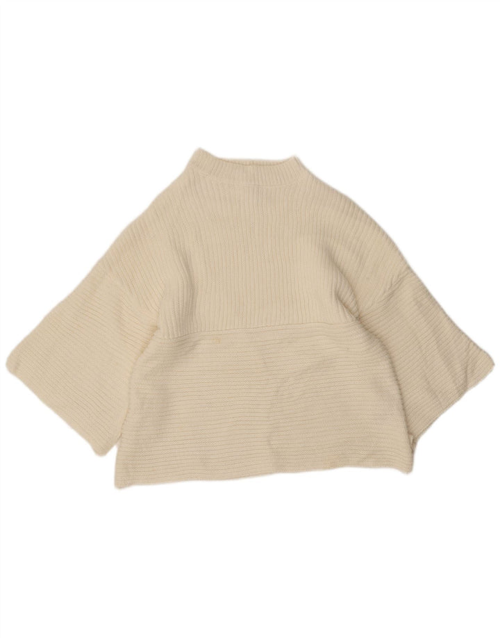Cooper Womens 3/4 Sleeve Turtle Neck Jumper Sweater UK 8 Small White