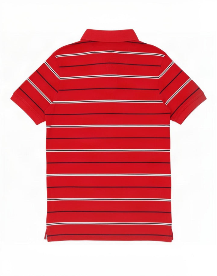Tommy Hilfiger Mens Polo Shirt Medium Red Striped