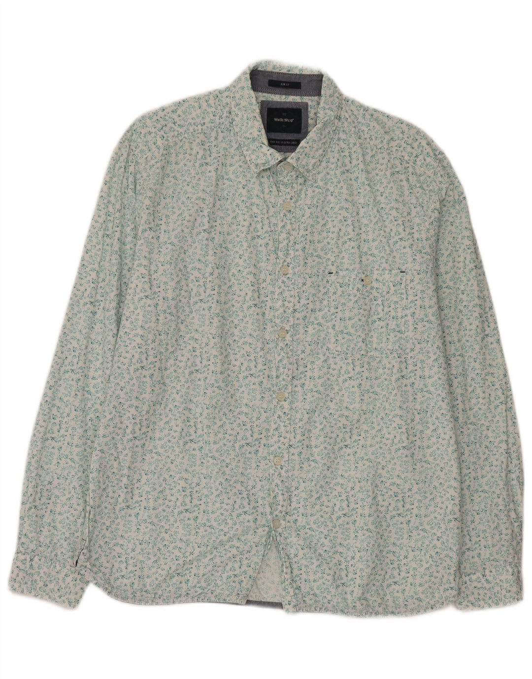 White Stuff Mens Slim Fit Shirt XL Floral Cotton