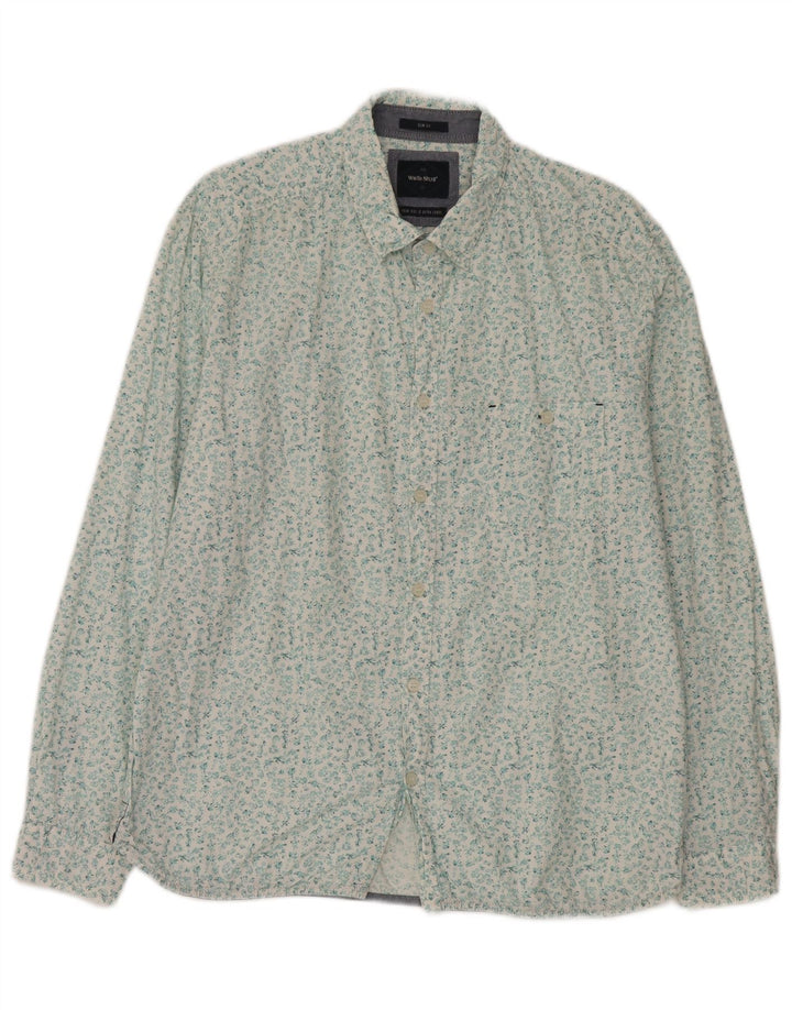 White Stuff Mens Slim Fit Shirt XL Floral Cotton