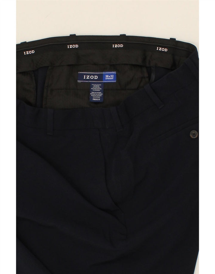 IZOD Mens Straight Chino Trousers W38 L32 Navy Blue Polyester Vintage Izod and Second-Hand Izod from Messina Hembry 