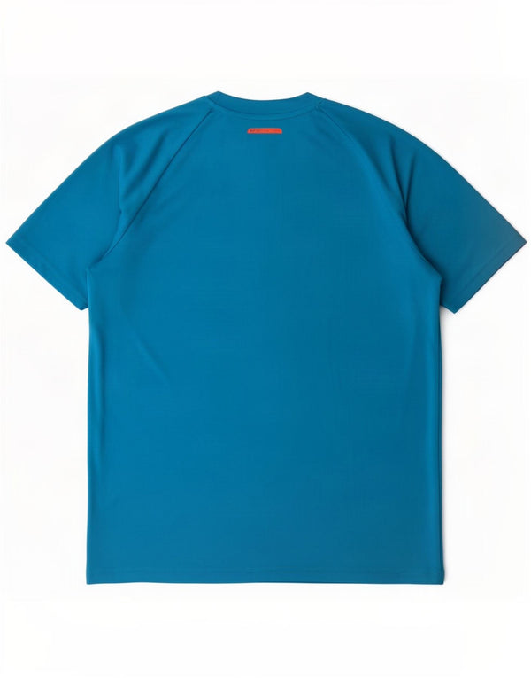 Adidas Boys Graphic T-Shirt Top 15-16 Years Blue Colourblock Polyester