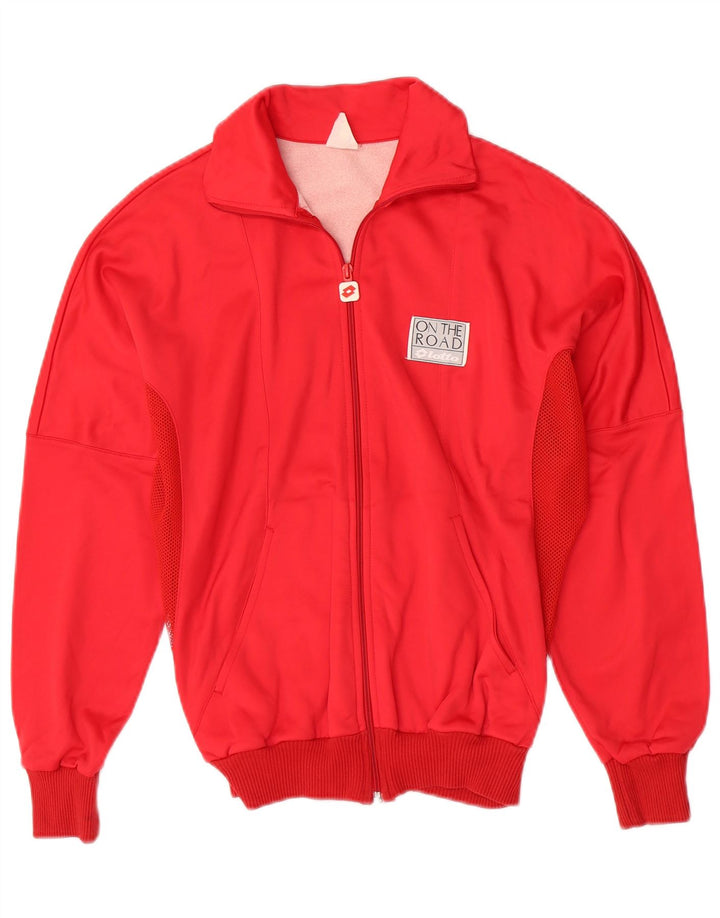Lotto Womens Tracksuit Top Jacket UK 10 Small Red Polyamide