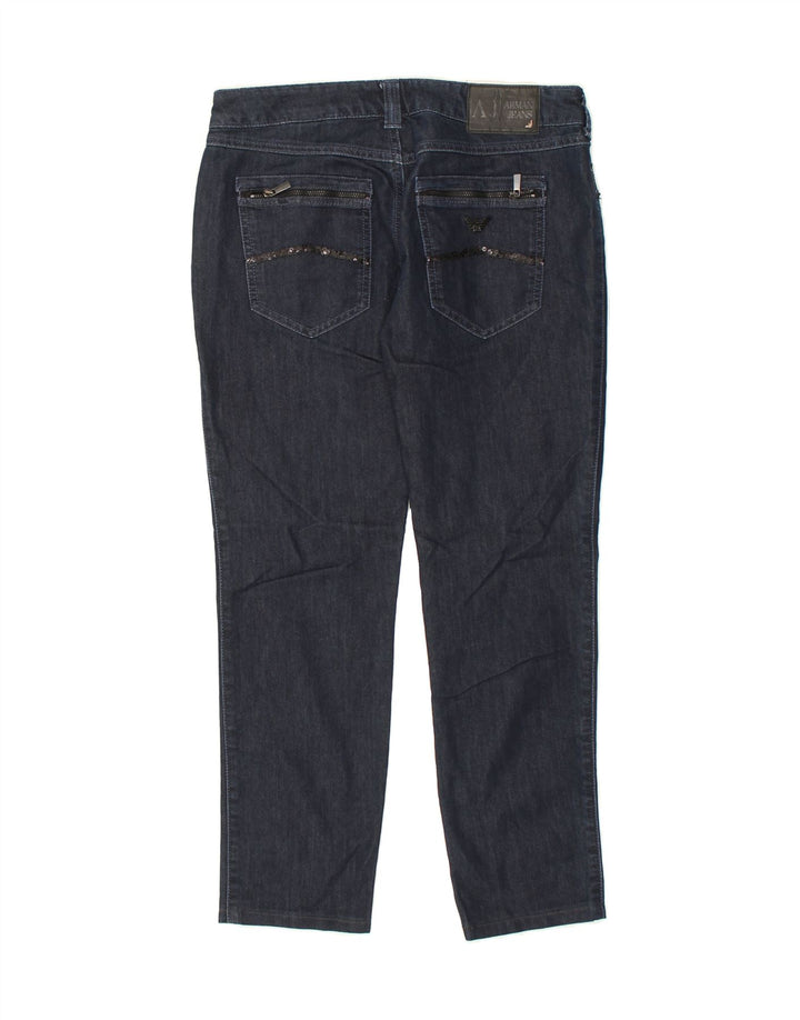 ARMANI Womens Slim Jeans W30 L27  Navy Blue Cotton | Vintage Armani | Thrift | Second-Hand Armani | Used Clothing | Messina Hembry 