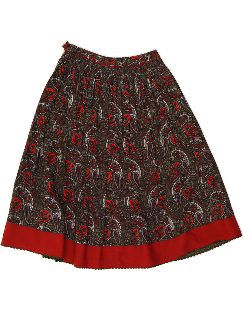 JULIUS LANG Womens Flared Skirt  W28 Medium Red Paisley Vintage Julius Lang and Second-Hand Julius Lang from Messina Hembry 