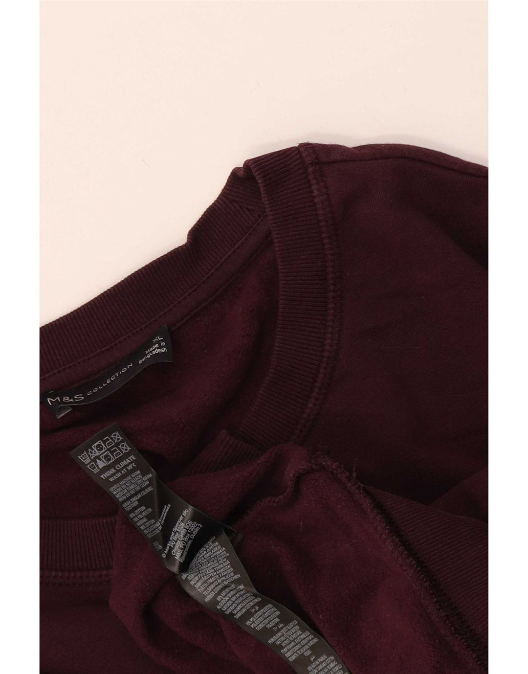 Marks & Spencer Womens Crop Oversized Sweatshirt Jumper UK 18 XL Burgundy