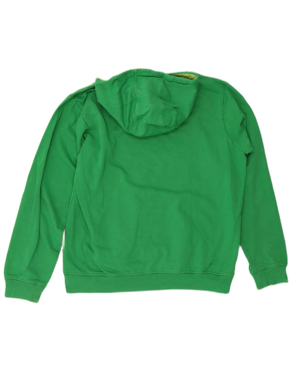 Kappa Mens Graphic Hoodie Jumper Large Green Cotton