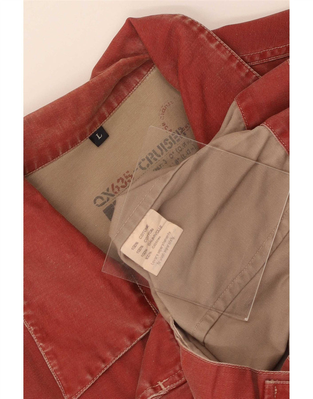 Cruiser Womens Denim Jacket UK 14 Large Red Cotton