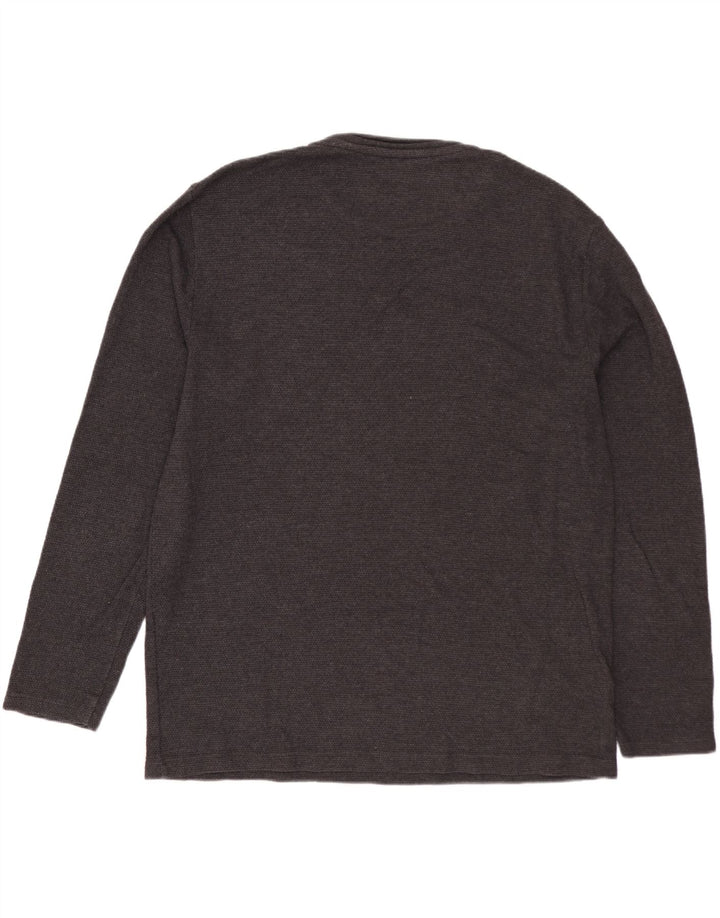 ZARA Mens Top Long Sleeve Large Grey
