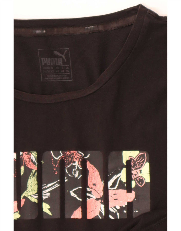 Puma Womens Graphic T-Shirt Top UK 16 Large  Black