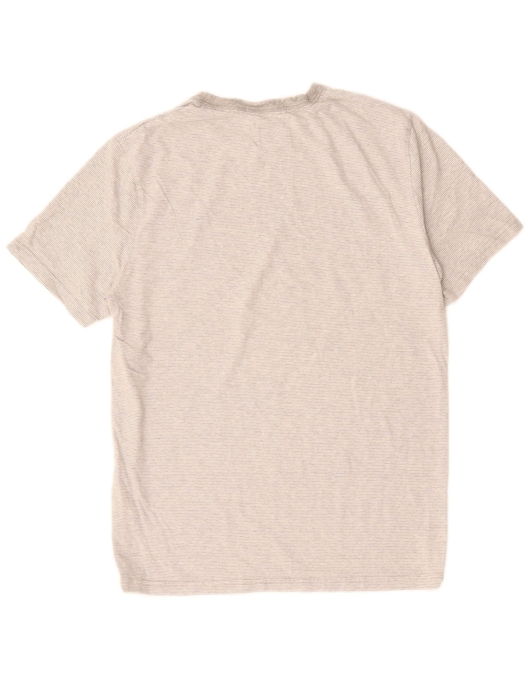 WHITE STUFF Mens T-Shirt Top Medium Grey Pinstripe Cotton