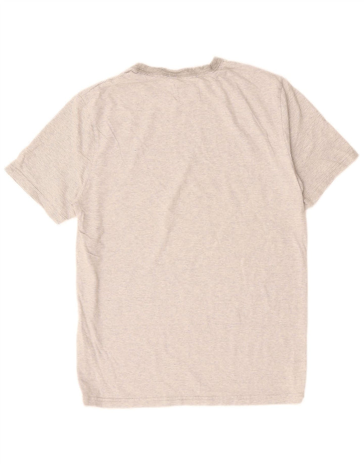 WHITE STUFF Mens T-Shirt Top Medium Grey Pinstripe Cotton