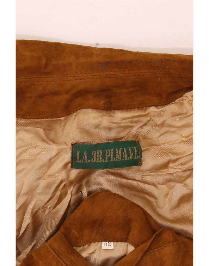Vintage Mens Suede Jacket IT 52 Large Brown
