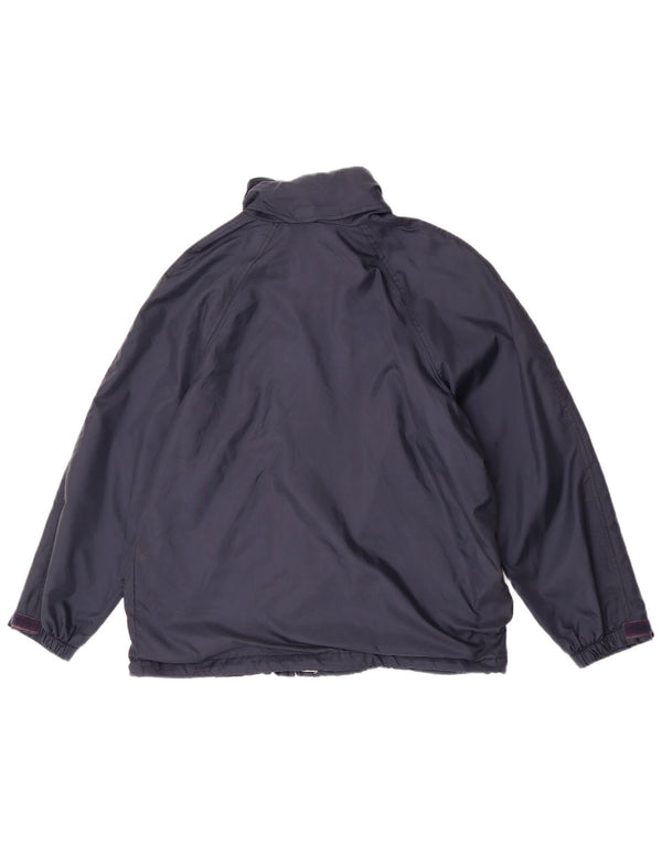 K-Way Womens Hooded Windbreaker Jacket UK 14 Medium Navy Blue