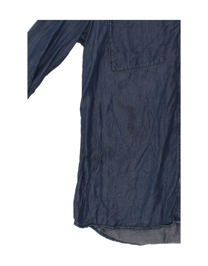 OASIS Womens Shirt Blouse UK 14 Large Navy Blue Lyocell Vintage Oasis and Second-Hand Oasis from Messina Hembry 