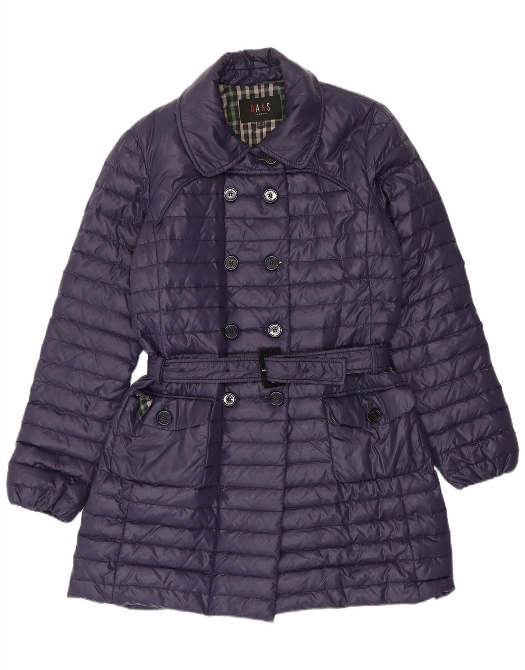 DAKS Womens Padded Coat UK 12 Medium Purple Polyester
