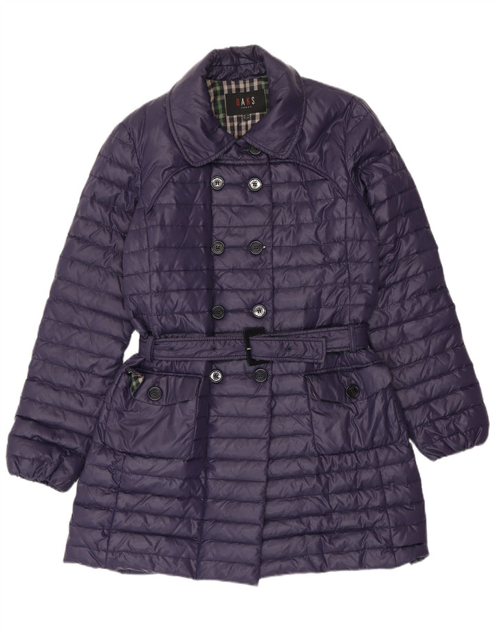 DAKS Womens Padded Coat UK 12 Medium Purple Polyester
