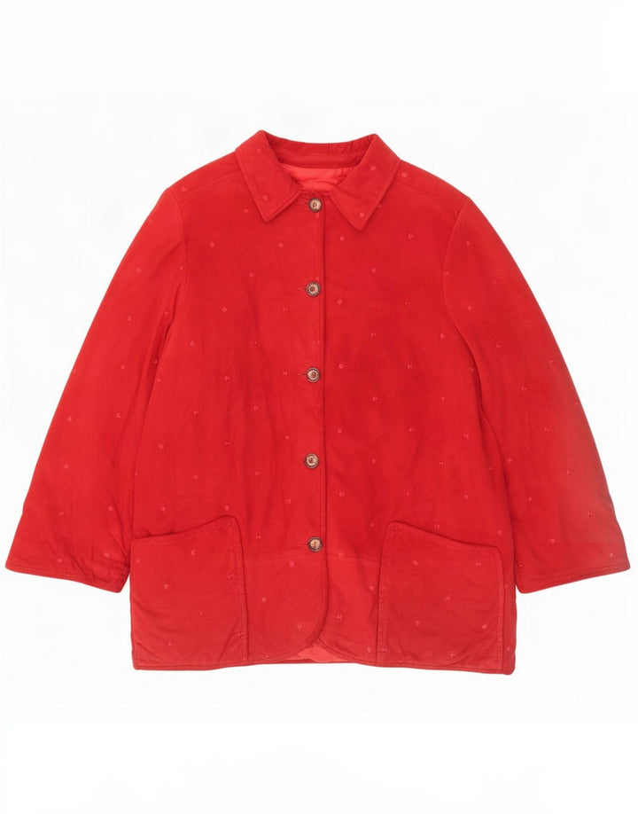 NVSCO Womens Suede Jacket UK 18 XL Red Leather